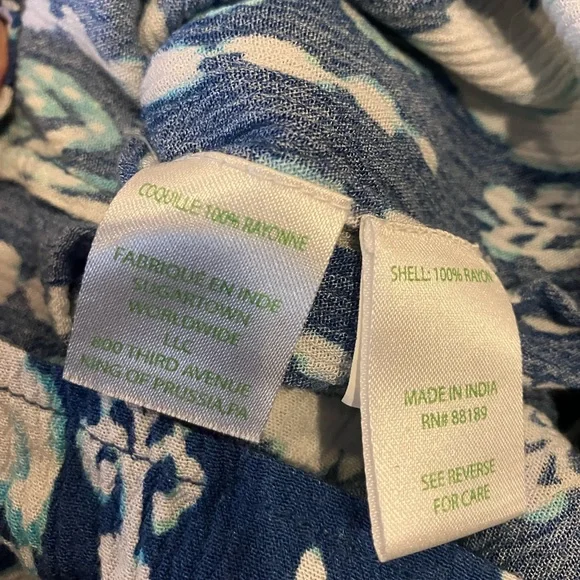 Lilly Pulitzer ELSA ROMPER Indigo Get in Line Blue White Gauze, Medium - Picture 10 of 11